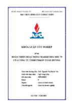 Hoàn thiện hoạt động marketing mix 7p của công ty tnhh tm&dv toàn hương