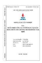 Hoàn thiện công tác tuyển dụng tại ngân hàng tmcp công thương chi nhánh bắc nam định