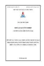 Nâng cao chất lượng giao nhận hàng hóa xuất nhập khẩu bằng đường biển tại công ty tnhh logistics cmc