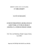 Students' perceptions and practices in group work activities in project lessons at a lower secondary school 