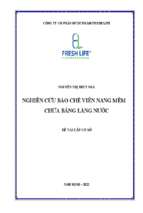 Nghiên cứu bào chế viên nang mềm chứa bằng lăng nước