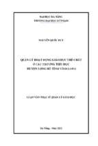 Quản lý hoạt động giáo dục thể chất ở các trường tiểu học huyện long hồ tỉnh vĩnh long