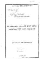 Lãnh đạo và quản lý hoạt động nghiên cứu lý luận chính trị