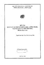 Quản lý xã hội về khoa học, công nghệ, tài nguyên và môi trường