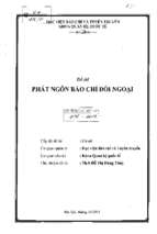 Phát ngôn báo chí đối ngoại