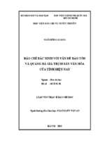 Báo chí bắc ninh với vấn đề bảo tồn và quảng bá giá trị di sản văn hóa của tỉnh hiện nay