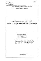 Quản lý hoạt động lễ hội và sự kiện