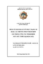 Phân tích đánh giá về thực trạng áp dụng các phương pháp thẩm định giá trong công tác thẩm định máy móc thiết bị (động sản) 