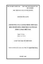 Ảnh hưởng của cao minh đài chơn đạo đối với đời sống tinh thần của người dân tỉnh cà mau hiện nay