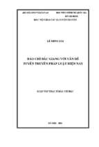 Báo chí bắc giang với vấn đề tuyên truyền pháp luật hiện nay