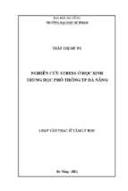 Nghiên cứu stress ở học sinh trung học phổ thông tp đà nẵng