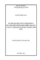 Tổ chức dạy học yếu tố thống kê và xác suất theo hướng phát triển năng lực tư duy và lập luận toán học cho học sinh lớp 2