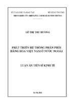 Luận án phát triển hệ thống phân phối hàng hóa việt nam ở nước ngoài