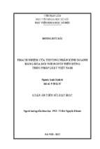 Luận án trách nhiệm của thương nhân kinh doanh hàng hóa đối với người tiêu dùng theo pháp luật việt nam