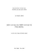 Dãy lucas, đa thức lucas và ứng dụng.