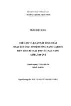 Chế tạo và khảo sát tính chất nhạy hơi vocs sử dụng ống nano carbon biến tính bề mặt bởi các hạt nano kim loại quý