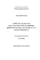 Nghiên cứu vật liệu nano dạng màng phân tử hữu cơ porphyrin định hướng ứng dụng làm vật liệu xúc tác cho quá trình khử o2