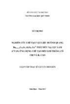 Nghiên cứu chế tạo vật liệu huỳnh quang ba1 (x+y)caxsryal2o4 eu2+ phát bức xạ lục lam (cyan) ứng dụng chế tạo đèn led trắng có cri và r9 cao