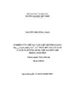 Nghiên cứu chế tạo vật liệu huỳnh quang ba1 (x+y)caxsryal2o4 eu2+, cr3+ phát bức xạ lục lam (cyan) và đỏ ứng dụng chế tạo đèn led trắng toàn phổ