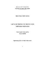 Lập luận trong các bài xã luận trên báo nhân dân