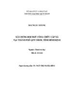 Xây dựng đội ngũ công chức cấp xã tại thành phố quy nhơn, tỉnh bình định