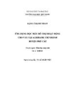 Ứng dụng học máy hỗ trợ hoạt động cho vay tại agribank chi nhánh huyện phù cát