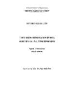 Thực hiện chính sách văn hóa ở huyện an lão, tỉnh bình định