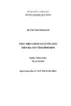 Thực hiện chính sách tôn giáo trên địa bàn tỉnh bình định