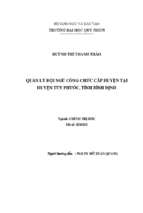 Quản lý đội ngũ công chức cấp huyện tại huyện tuy phước, tỉnh bình định