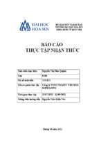 Báo cáo thực tập nhận thức