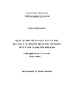 Quản lý công tác giáo dục đạo đức cho học sinh ở các trường trung học phổ thông huyện vĩnh thạnh, tỉnh bình định