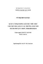 Quản lý hoạt động giáo dục thể chất cho trẻ mẫu giáo ở các trường mầm non thành phố quy nhơn, tỉnh bình định