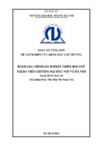 Đánh giá chính sách phát triển đội ngũ của giảng viên trường đại học nội vụ hà nội