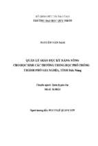 Quản lý giáo dục kỹ năng sống cho học sinh các trường trung học phổ thông thành phố gia nghĩa, tỉnh đắk nông