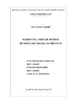 Nghiên cứu, thiết kế mô hình hệ thống hỗ trợ đậu xe trên ô tô