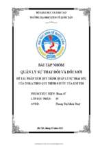 Bài tập nhóm quản lý sự thay đổi và đổi mới