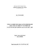 Nâng cao hiệu quả hoạt động kinh doanh cho công ty tnhh tư vấn thiết kế và xây dựng huy hoàng giai đoạn 2022   2025