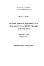 Quản lý nhà nước đối với du lịch cộng đồng tại các huyện phía bắc, tỉnh bình định