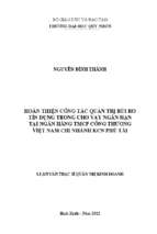 Hoàn thiện công tác quản trị rủi ro tín dụng trong cho vay ngắn hạn tại ngân hàng tmcp công thương việt nam chi nhánh kcn phú tài