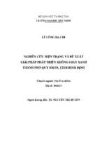 Nghiên cứu hiện trạng và đề xuất giải pháp phát triển không gian xanh thành phố quy nhơn, tỉnh bình định