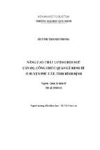 Nâng cao chất lượng đội ngũ cán bộ, công chức quản lý kinh tế ở huyện phù cát, tỉnh bình định