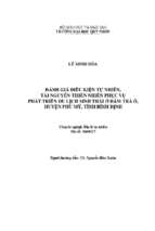 Đánh giá điều kiện tự nhiên, tài nguyên thiên nhiên phục vụ phát triển du lịch sinh thái ở đầm trà ổ, huyện phù mỹ, tỉnh bình định