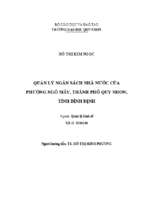 Quản lý ngân sách nhà nước của phường ngô mây, thành phố quy nhơn, tỉnh bình định