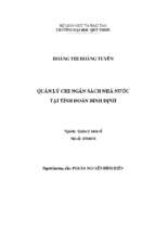 Quản lý chi ngân sách nhà nước tại tỉnh đoàn bình định