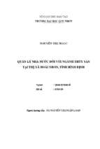 Quản lý nhà nước đối với ngành thủy sản tại thị xã hoài nhơn, tỉnh bình định