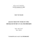 Quản lý nhà nước về đầu tư công trên địa bàn huyện an lão, tỉnh bình định