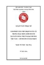 GIẢI PHÁP TĂNG THU NHẬP NGOÀI LÃI TRONG HOẠT ĐỘNG KINH DOANH TẠI NGÂN HÀNG TMCP NGOẠI THƯƠNG VIỆT NAM – CHI NHÁNH SỞ GIAO DỊCH