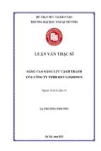 NÂNG CAO NĂNG LỰC CẠNH TRANH CỦA CÔNG TY TNHH KEN LOGISTICS