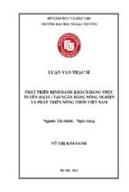 PHÁT TRIỂN ĐỊNH DANH KHÁCH HÀNG TRỰC TUYẾN (EKYC) TẠI NGÂN HÀNG NÔNG NGHIỆP VÀ PHÁT TRIỂN NÔNG THÔN VIỆT NAM