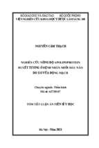 Luận án nghiên cứu nồng độ apolipoprotein huyết tương ở bệnh nhân nhồi máu não do xơ vữa động mạch